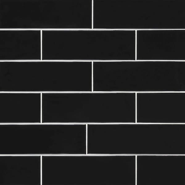 Urbano Ink 4 In. X 12 In. Glossy Ceramic White Subway Tile, 30PK